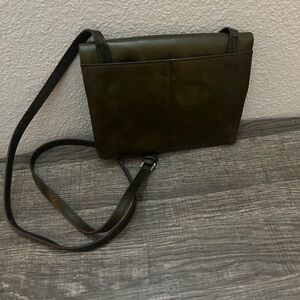 HOBO Dark Green Leather Crossbody Bag